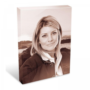 PhotoCrystal - Laminated Photo Glass Rectangle Sepia – Ready-to-Mount with Adhesive Backing